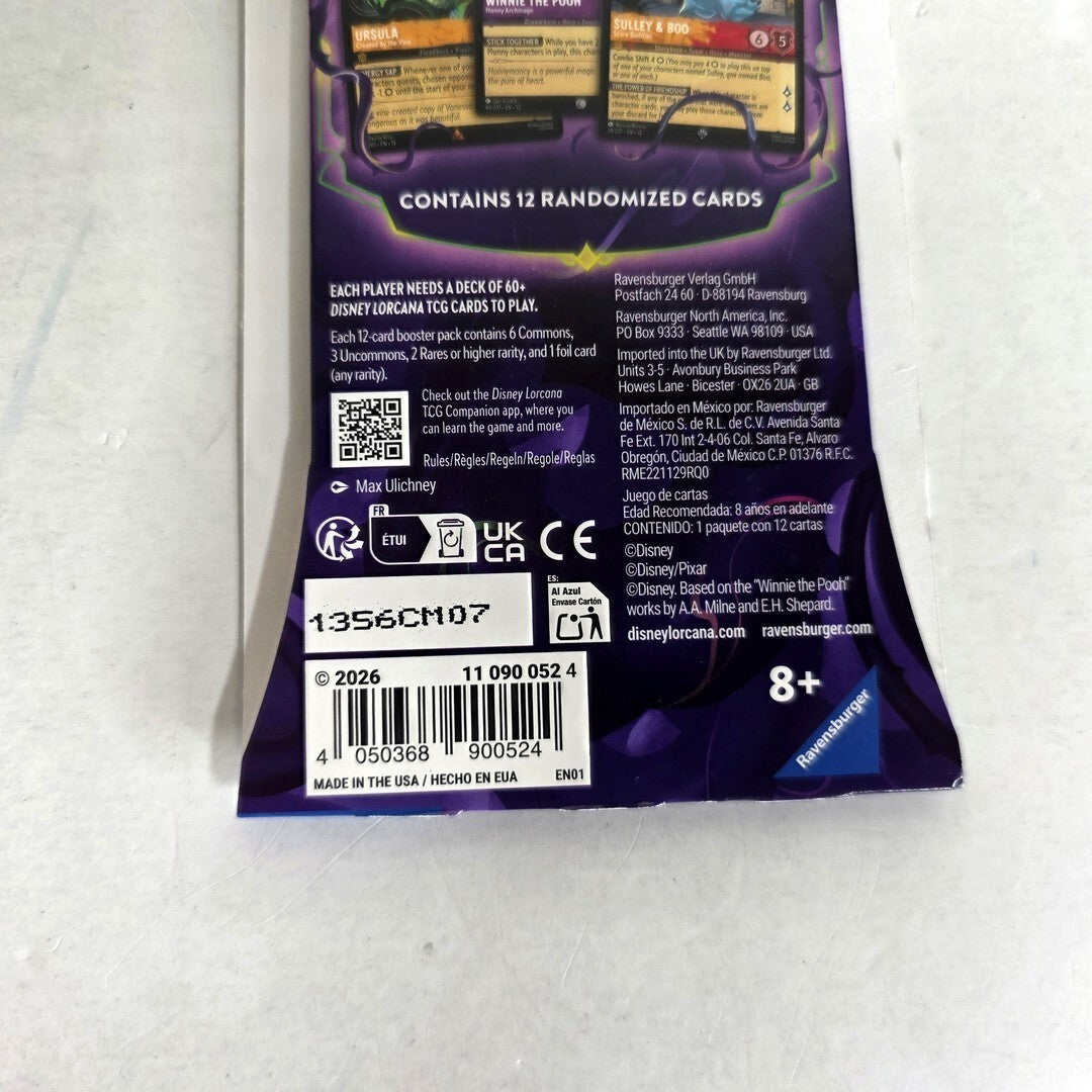 Disney Lorcana Attack Of The Vine Sleeved Booster Pack Sully & Boo - NEW SEALED