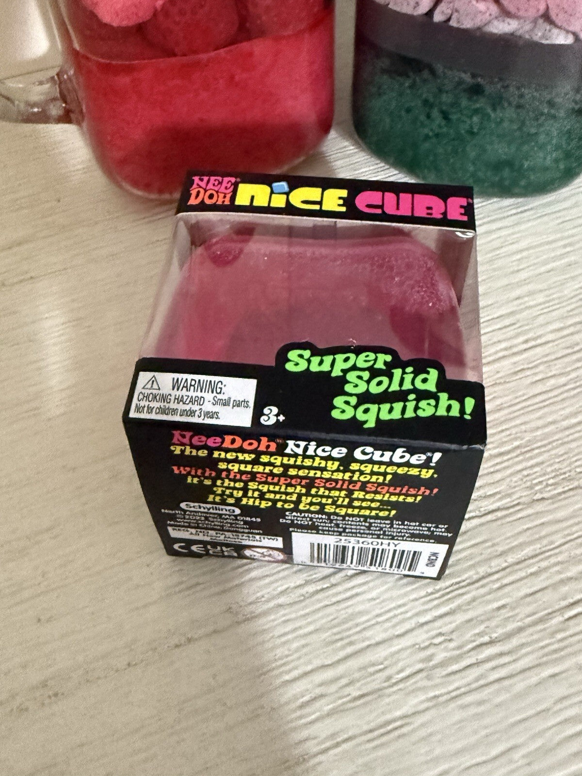 Needoh Nice Cube Pink -Sensory Squeeze Toy with Super Solid Squish - 2.25" Cube