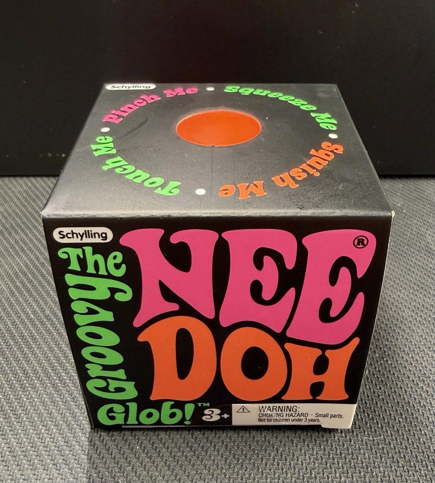 Schylling Nee Doh Groovy Glob-Orange Squeeze Ball- Authentic NeeDoh, NEW