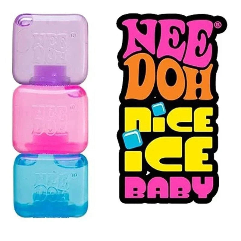 NeeDoh Nice Ice Baby Small Cube Fidget Squish Toy Nee Doh Mini Squeeze Ball NEW