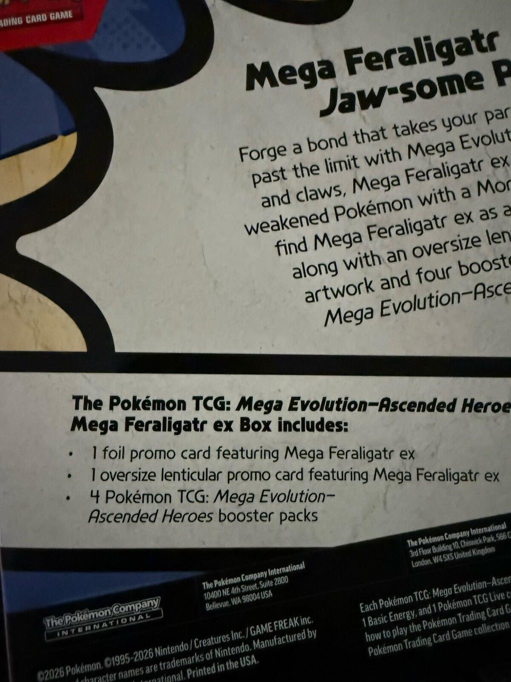 Lot of 3 Sealed Pokemon Ascended Heroes Mega ex Box Feraligatr Emboar Meganium