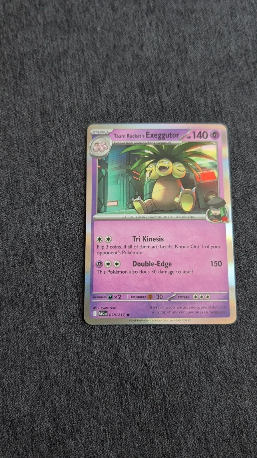 Team Rocket's exeggutor 078/217 Rare Ascended Heroes Pokemon Holo Near Mint