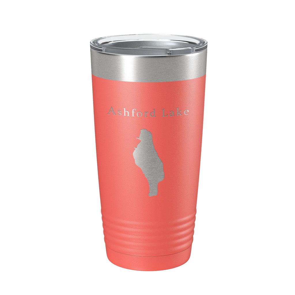 Ashford Lake Map Tumbler Travel Mug Insulated Laser Engraved Coffee Cup Connecticut 20 oz