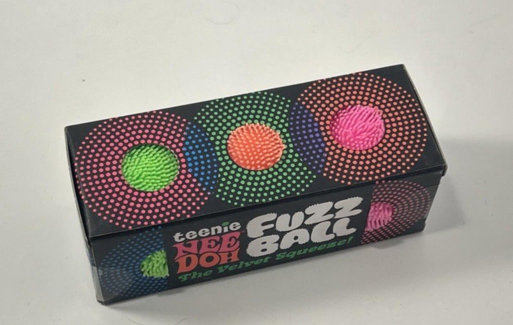 NeeDoh Teenie Fuzz Ball 3 Pack Mini Nee Doh Fuzzball GREEN ORANGE PINK AUTHENTIC