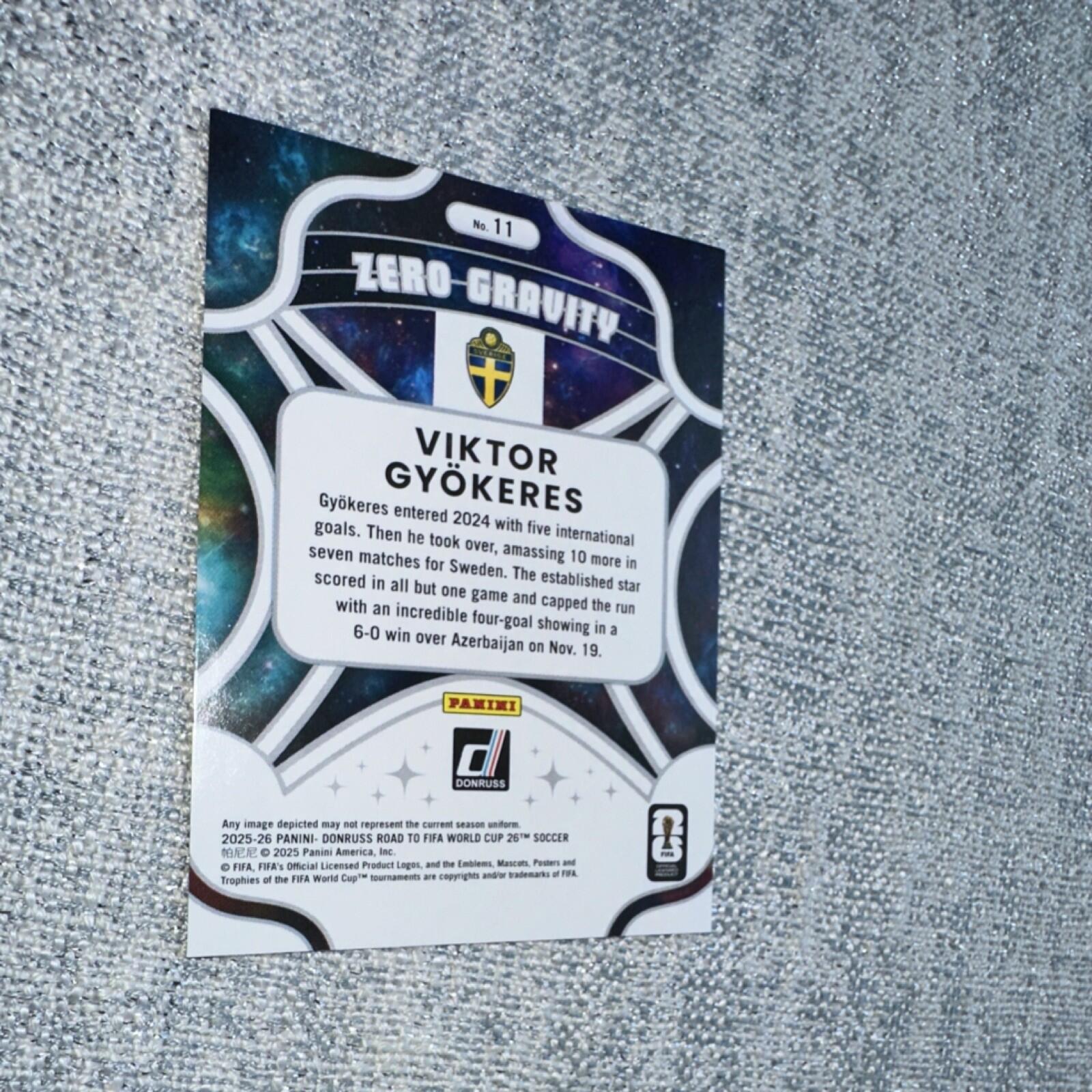 Panini Donruss 2025-26 Zero-Gravity #11 Viktor Gyokeres Sweden Soccer Card