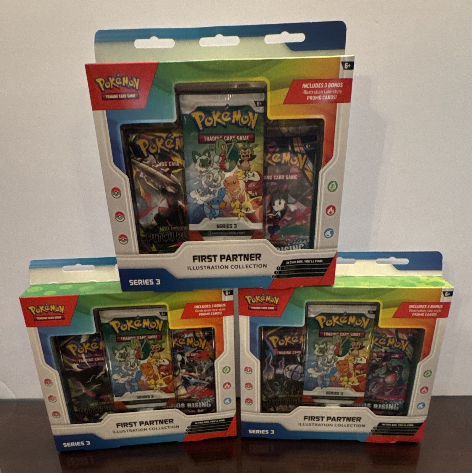 Pokémon First Partner Illustration Collection Series 3 Lot 3 Boxes + 3 Promos