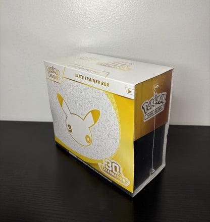 Pokemon 30th Celebration ETB Booster Bundle EX Box and Tech Sticker set