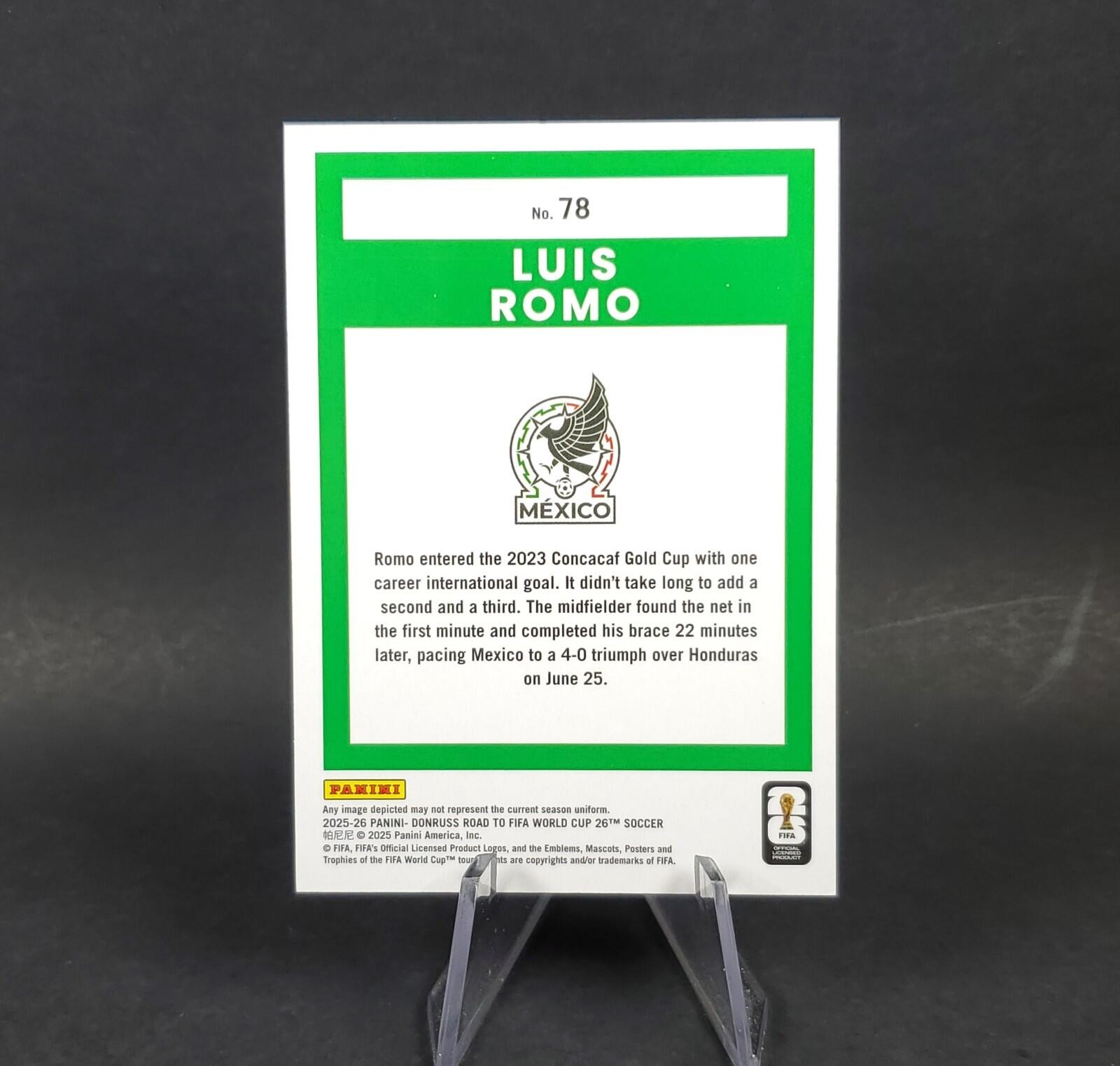 Luis Romo SP 2025-26 Panini Donruss FIFA World Cup Soccer Red & Blue Maze Mexico