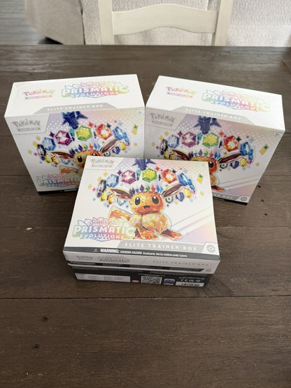 Pokemon TCG Prismatic Evolutions Elite Trainer Box ETB Lot of 3 Sealed