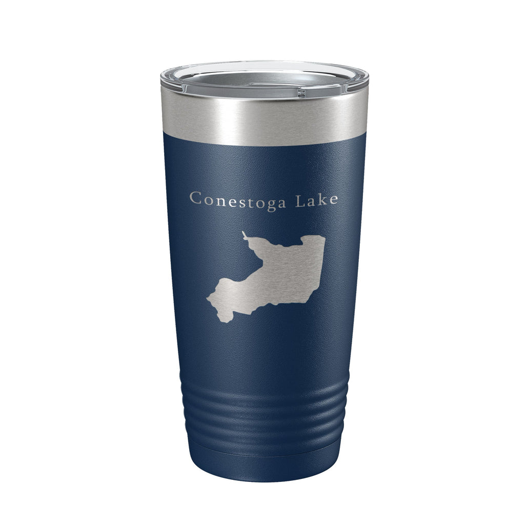 Conestoga Lake Map Tumbler Travel Mug Insulated Laser Engraved Coffee Cup Nebraska 20 oz