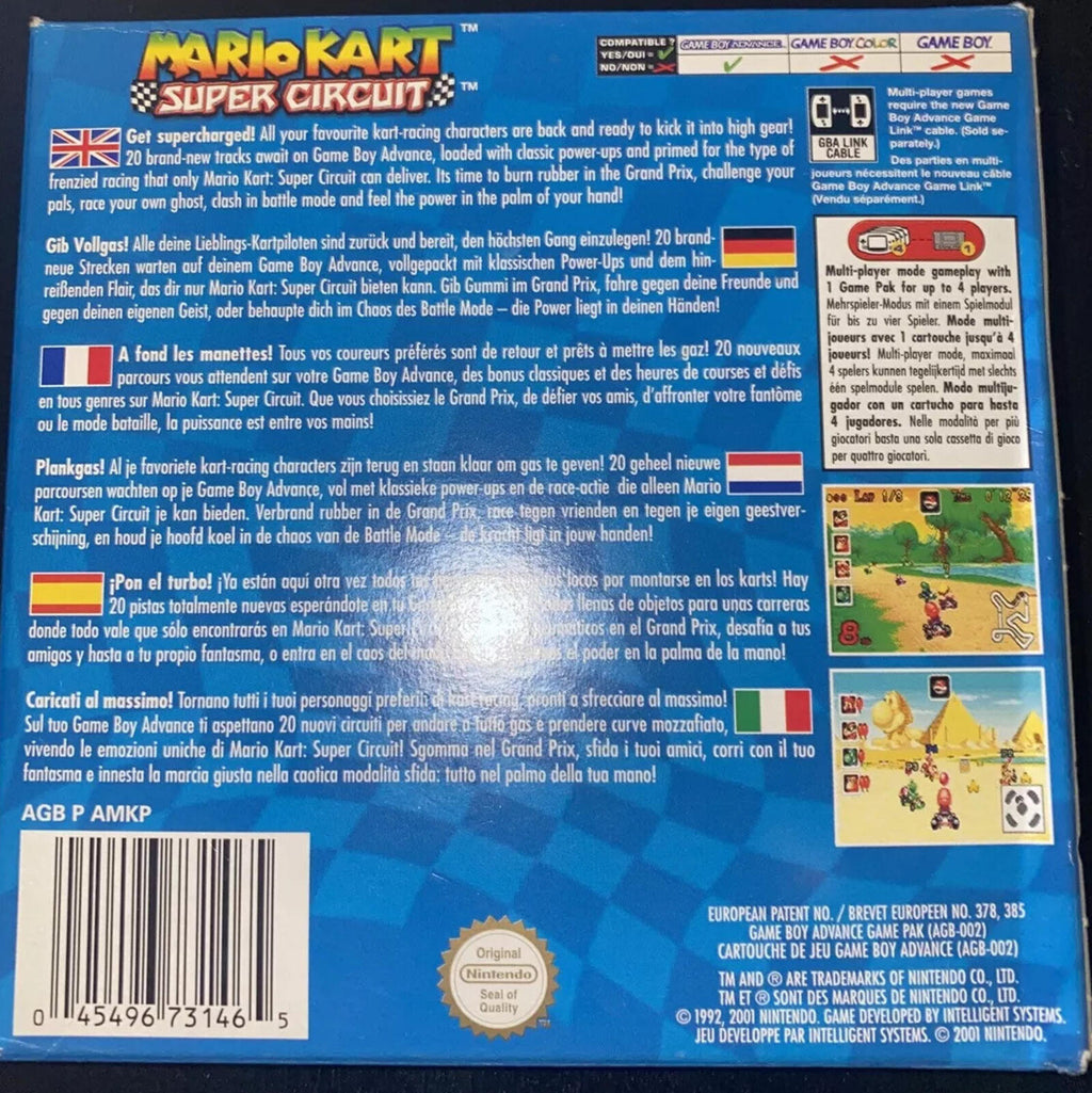 Mario Kart Super Circuit GameBoy Advance New Cartridge Rare