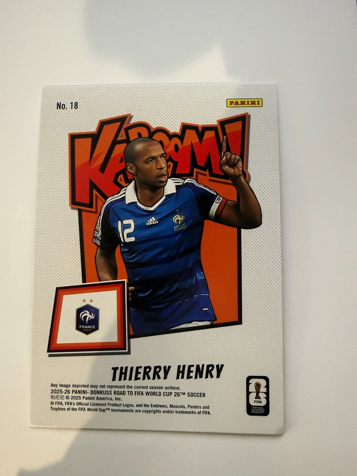 2025-26 Donruss Road To World Cup JUMBO/OVERSIZE Kaboom Thierry Henry - France