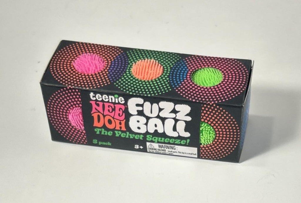 NeeDoh Teenie Fuzz Ball 3 Pack Mini Nee Doh Fuzzball GREEN ORANGE PINK AUTHENTIC