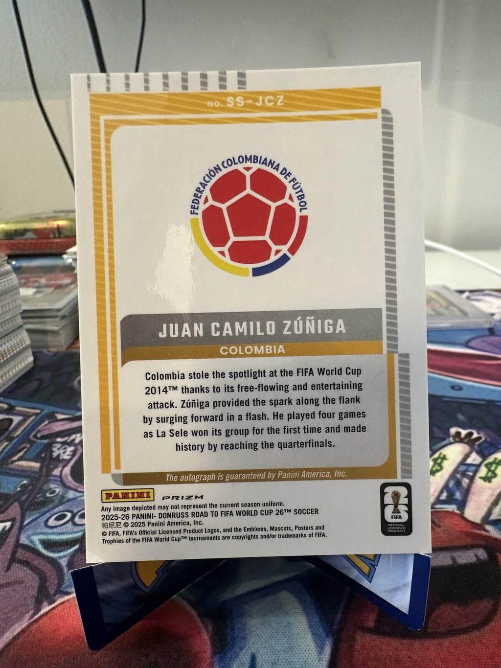 2025-26 Panini Donruss World Cup Juan Camilo Zuniga Pink Auto #SS-JCZ Colombia