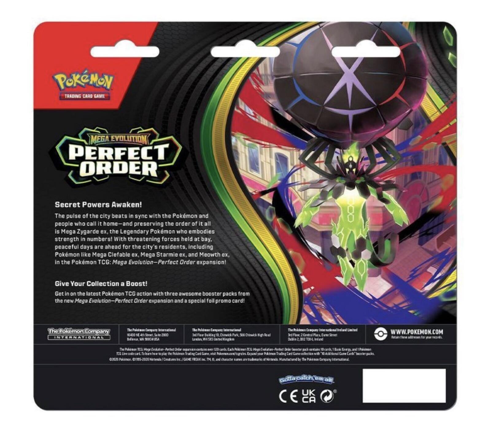Pokemon Mega Evolution Perfect Order 3-Pack Blister LOT OF 2