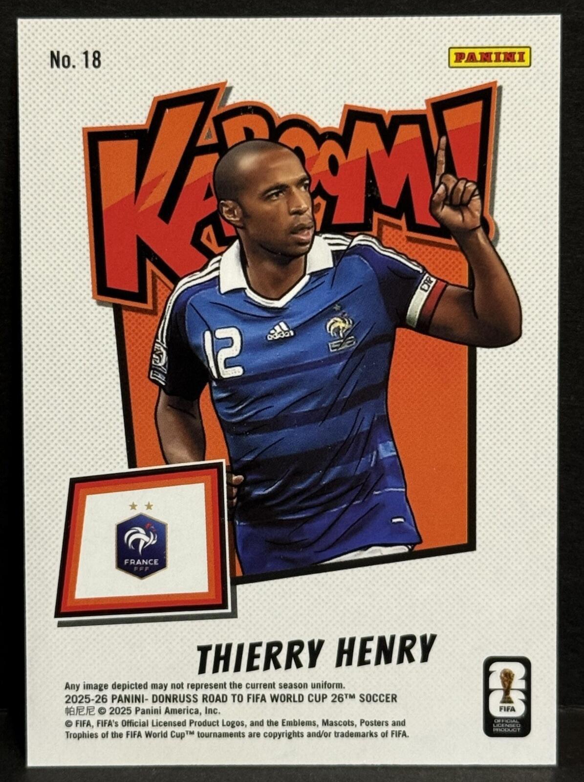 2025-26 Panini Donruss Road To World Cup France Thierry Henry Kaboom SSP