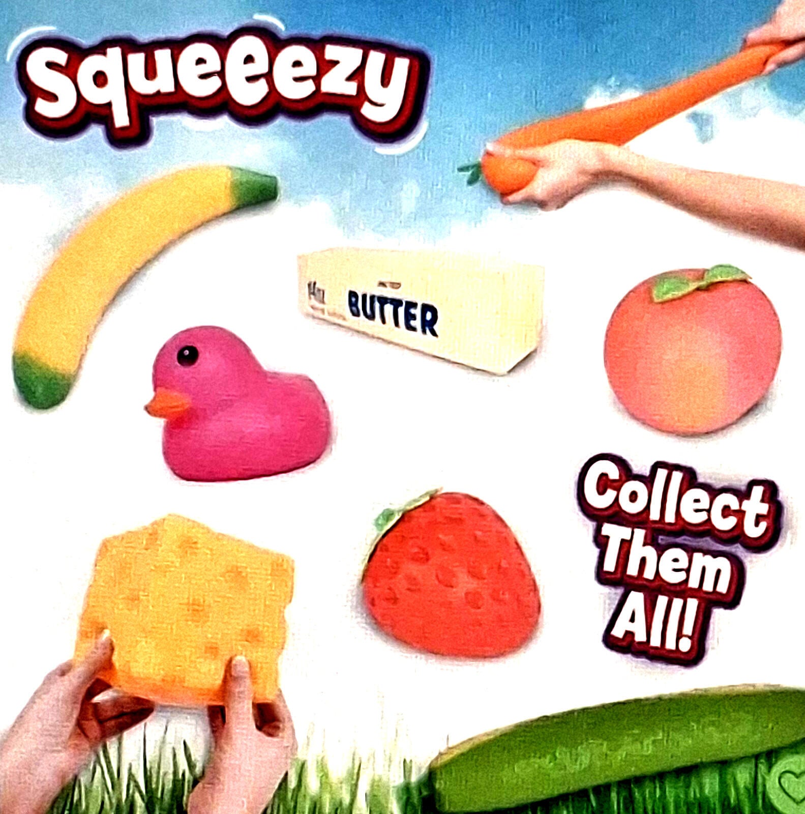 Sunny Days Squeezy Pickle Jumbo Squishy Soft Sensory Toy TikTok Viral NWT