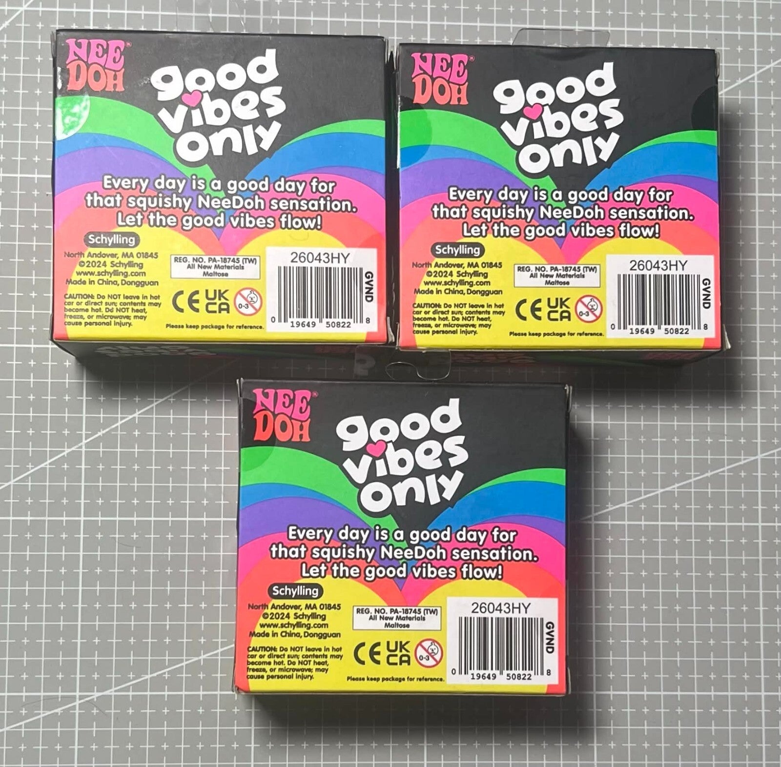 NeeDoh Good Vibes Only Heart - AUTHENTIC Schylling toy! Nee Doh - Pick Style