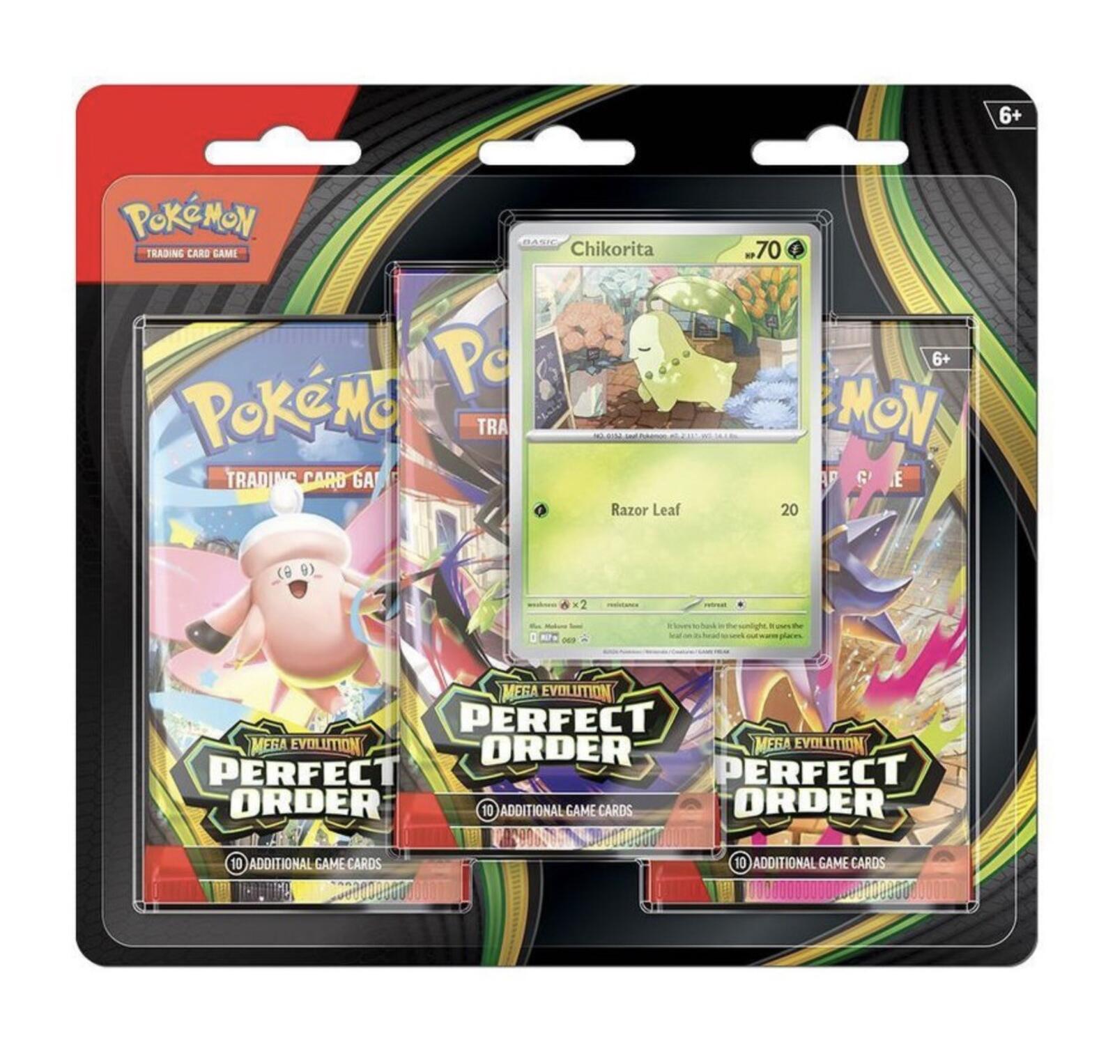 Pokemon Mega Evolution Perfect Order 3-Pack Blister LOT OF 2