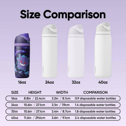 POKÉMON x OWALA FreeSip 24 oz Purple/Black Stainless Steel Water Bottle Gengar