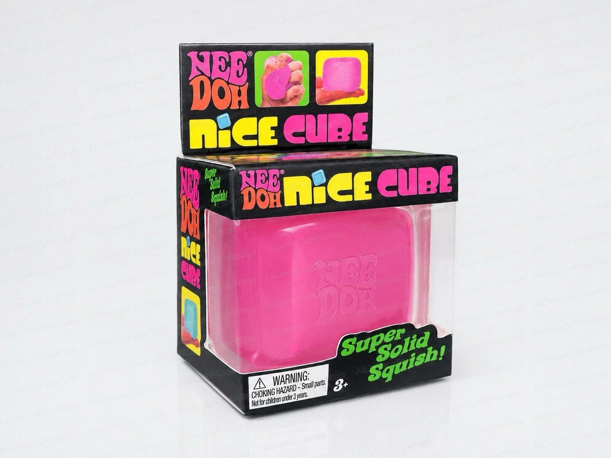 Nee Doh Fidget Toy Nice Cube Super Solid Squish Pink Sensory Stress Relief New