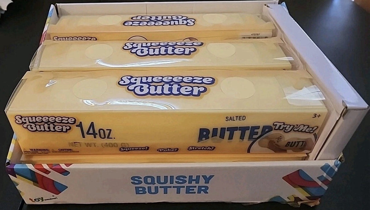 BUTTER SQUISHY  14OZ LOT OF (6) NEW IN BOX TOYMENDOUS SQUEEZE BUTTER