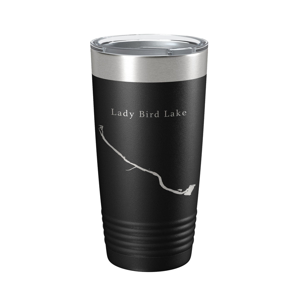 Lady Bird Lake Map Tumbler Travel Mug Insulated Laser Engraved Coffee Cup Austin Texas 20 oz