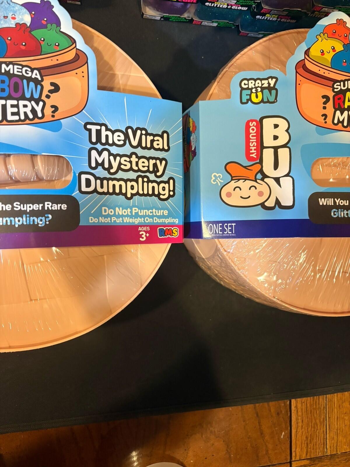 Super Mega Jumbo XL Viral Rainbow Mystery Squishy Dumpling Lot Of 2