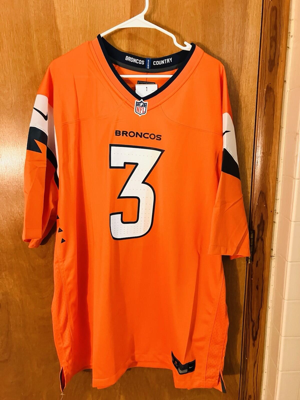 Nike NFL Denver Broncos Russell Wilson #3 Men’s 3XL Orange Jersey New