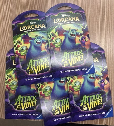 IN Hand Lot Of 5 Disney Lorcana: Attack of the Vine! Sleeved Booster Packs