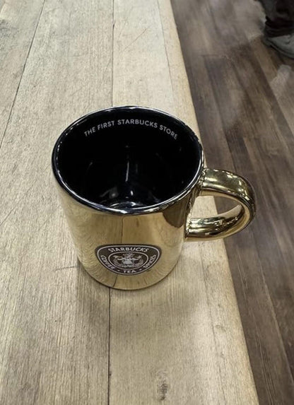 Starbucks HTF GOLD Pike Place OG Logo Ceramic Demi Mug 4oz