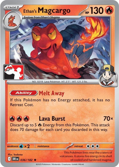 Ethan's Magcargo 036/182 Rare Prize Pack Series Cards Pokemon Near Mint