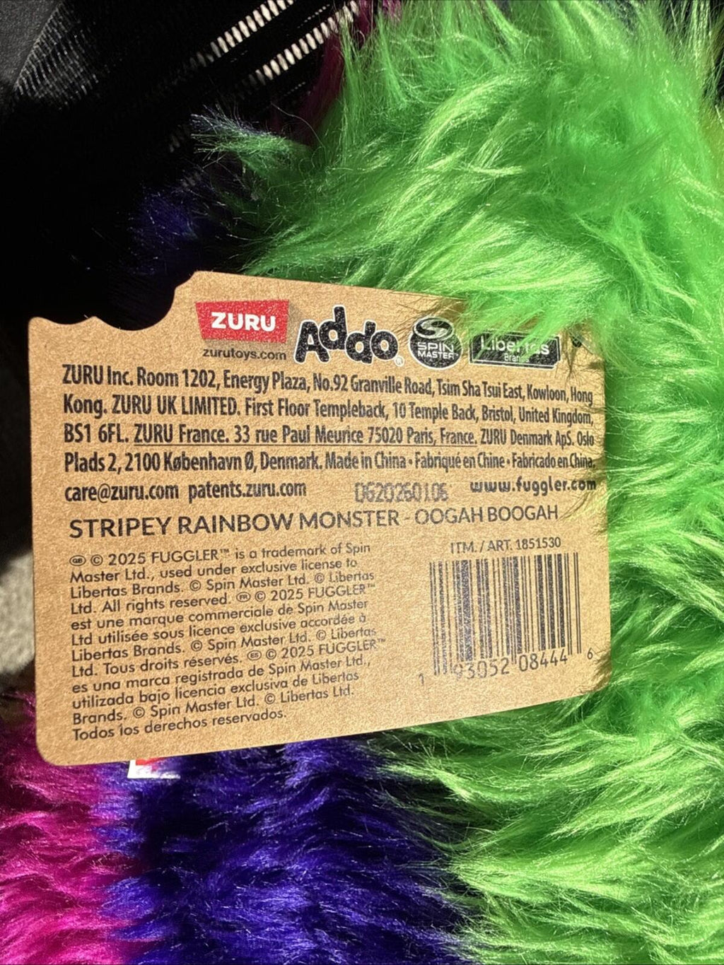 CATCH ME BIGG FUGGLER Fugg Oogah Boogah 17" Rainbow Plush
