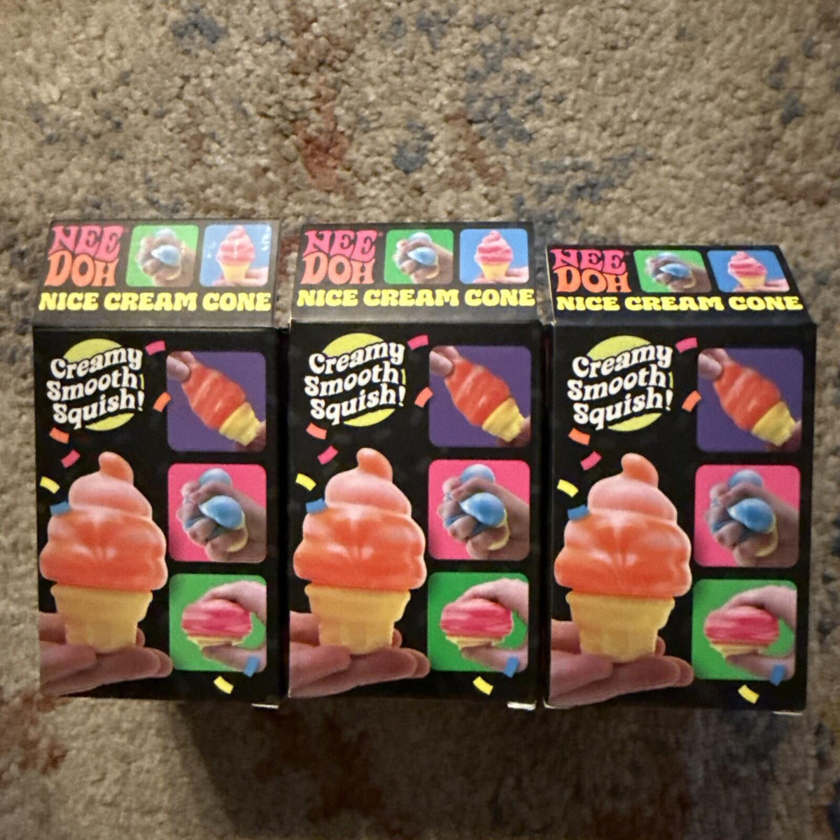GENUINE NEW TikTok Viral NeeDoh Nice Cream Cone Ice Cream Lot of 3 Colors