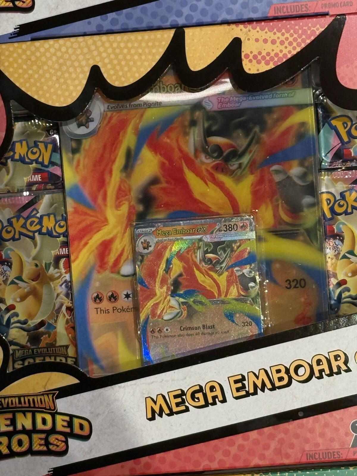 Lot of 3 Sealed Pokemon Ascended Heroes Mega ex Box Feraligatr Emboar Meganium