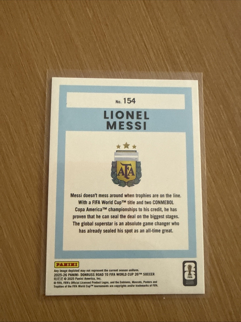 2025-26 Panini Donruss Road To The World Cup Lionel Messi Blue Cubic /95