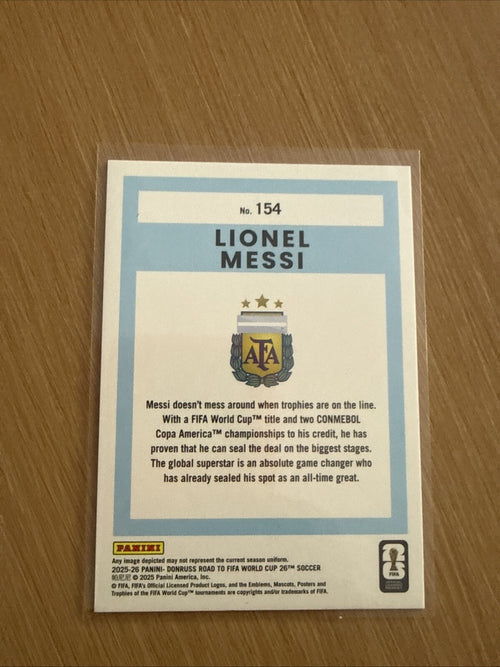 2025-26 Panini Donruss Road To The World Cup Lionel Messi Blue Cubic /95