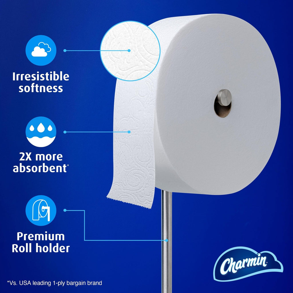 Charmin Toilet Paper Ultra Soft, Forever Roll Starter Kit, 1 Holder, 2 Rolls,
