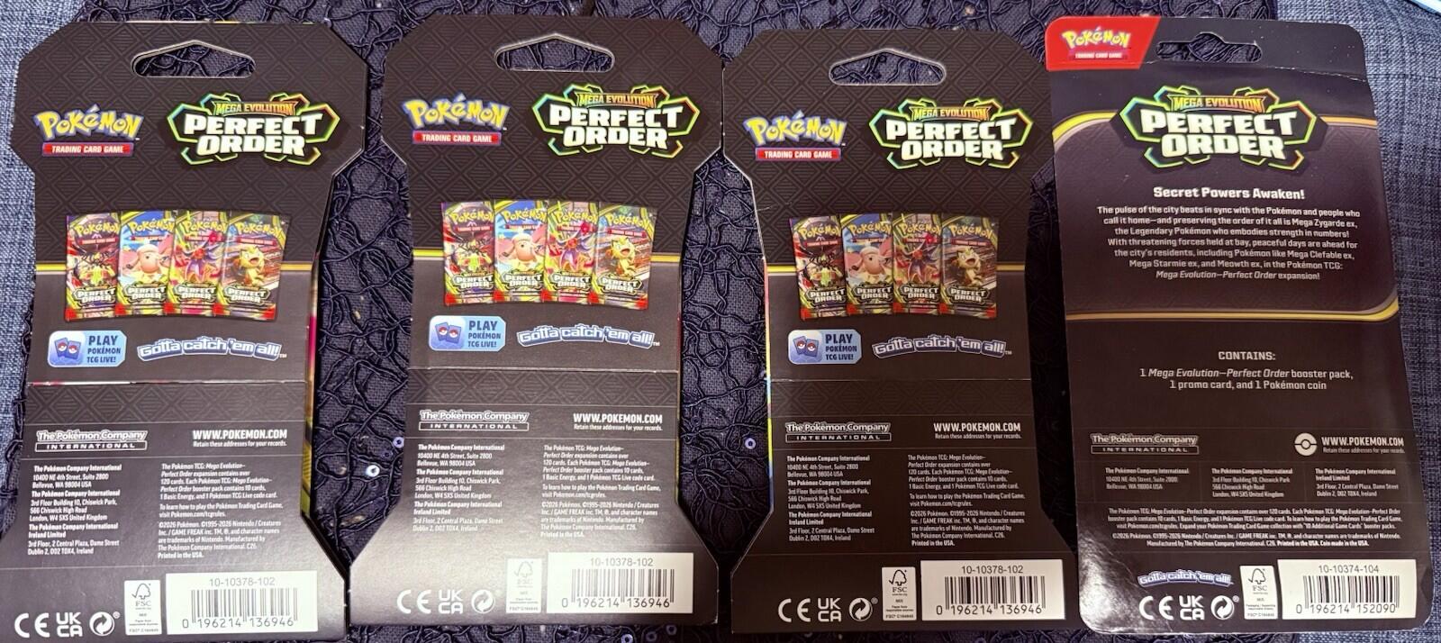 Pokemon Perfect Order Sleeved Booster Pack!  6 packs