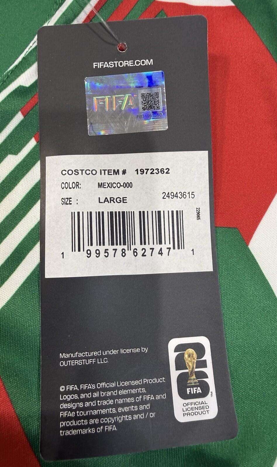 FIFA Mexico World Cup 2026 V Neck Jersey Tee Men’s Large
