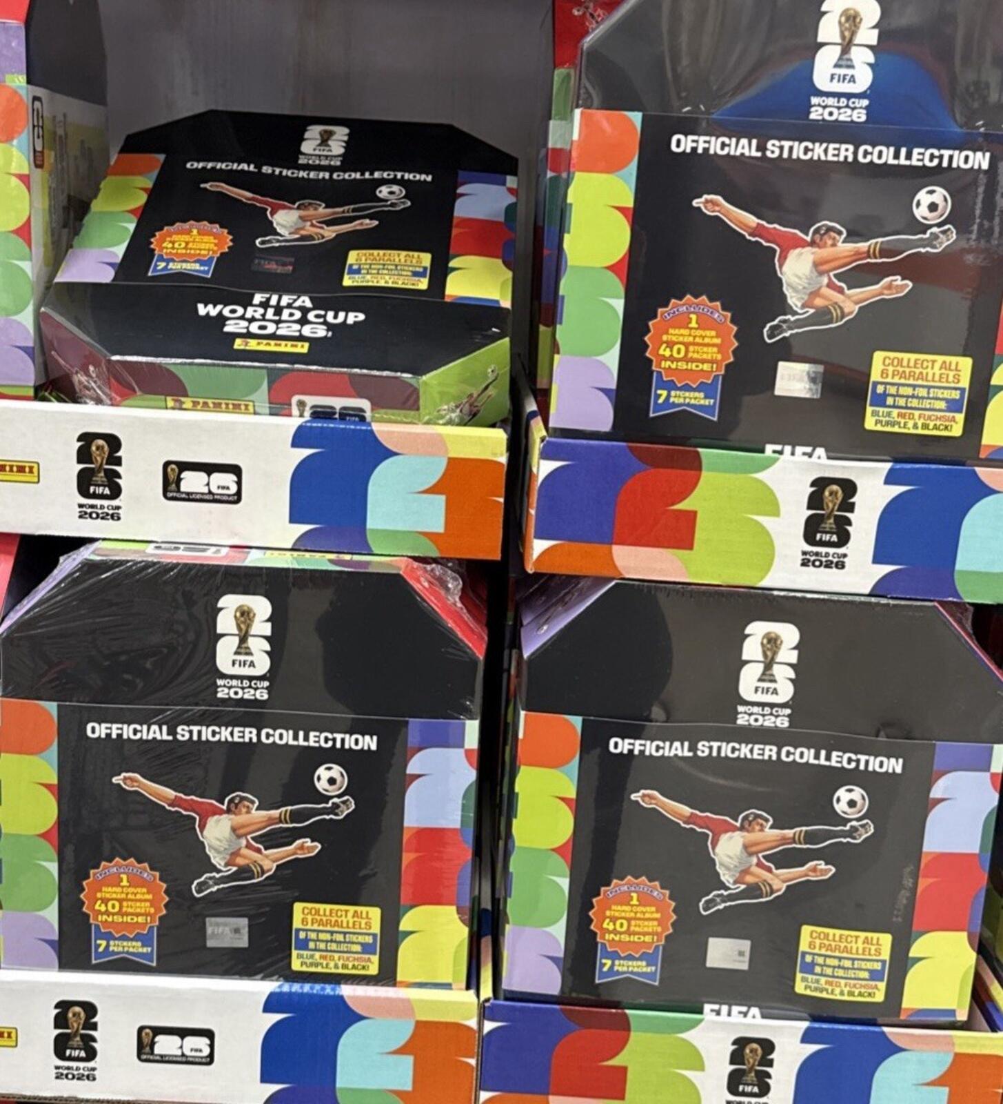 Set Of 4 - Soccer FIFA World Cup Sticker Stadium Box 40 Packs Hard cover Album