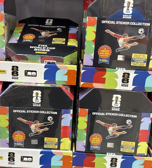 Set Of 4 - Soccer FIFA World Cup Sticker Stadium Box 40 Packs Hard cover Album