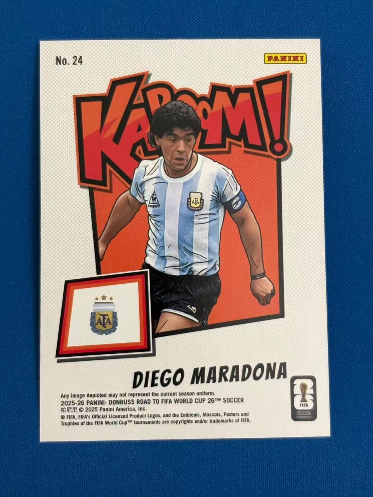 2025-26 Panini Donruss Road to FIFA World Cup Diego Maradona Kaboom! SSP