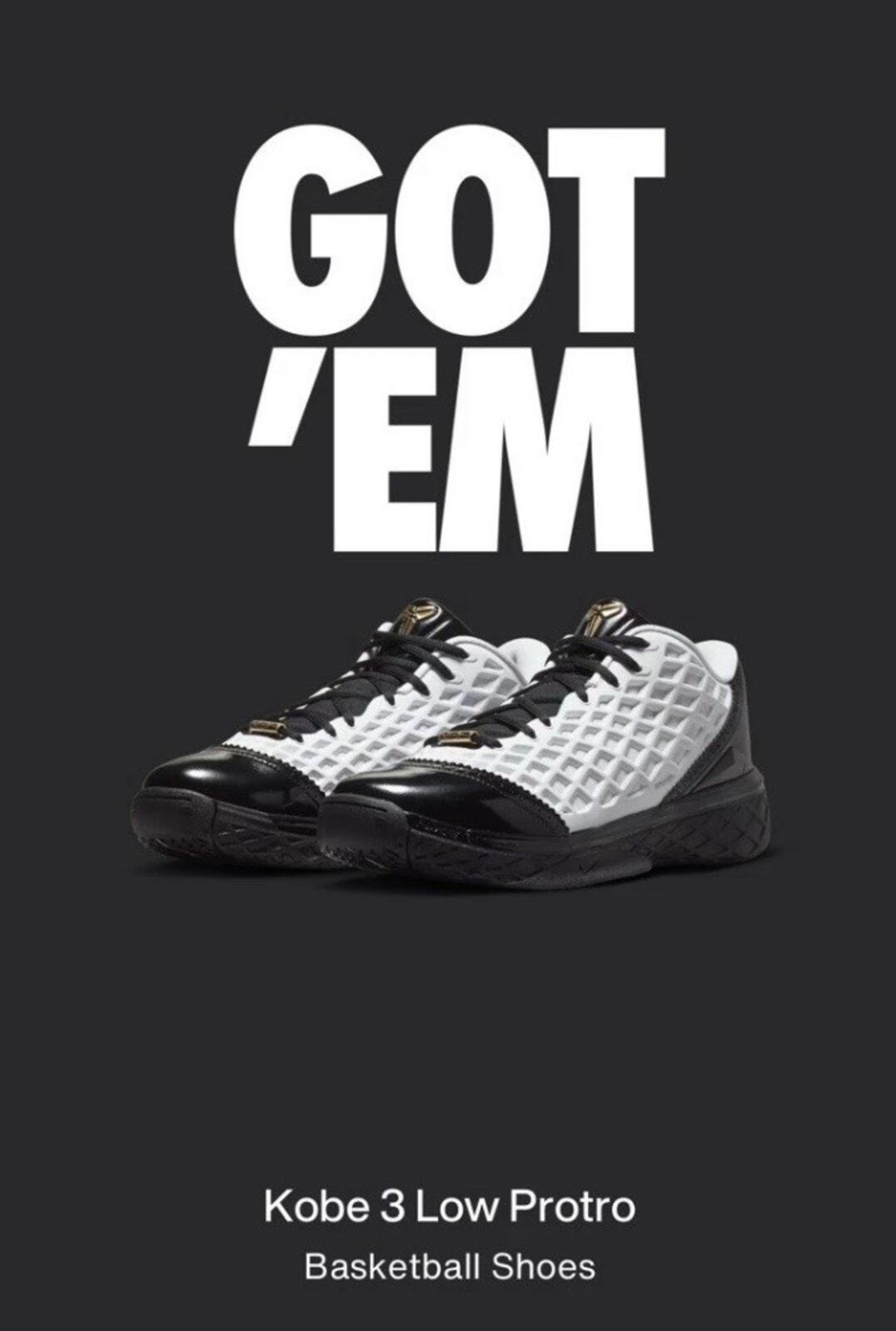 Nike Kobe 3 Low Protro “Mambacita” Men’s Size 12 Brand New