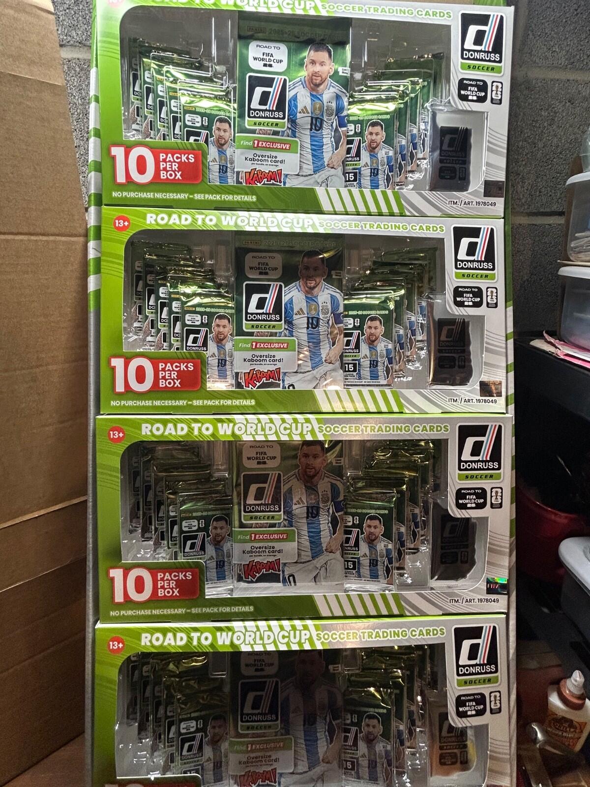 2025-26 Donruss Road FIFA World Cup Soccer Jumbo Kaboom Costco Box Lot of 4