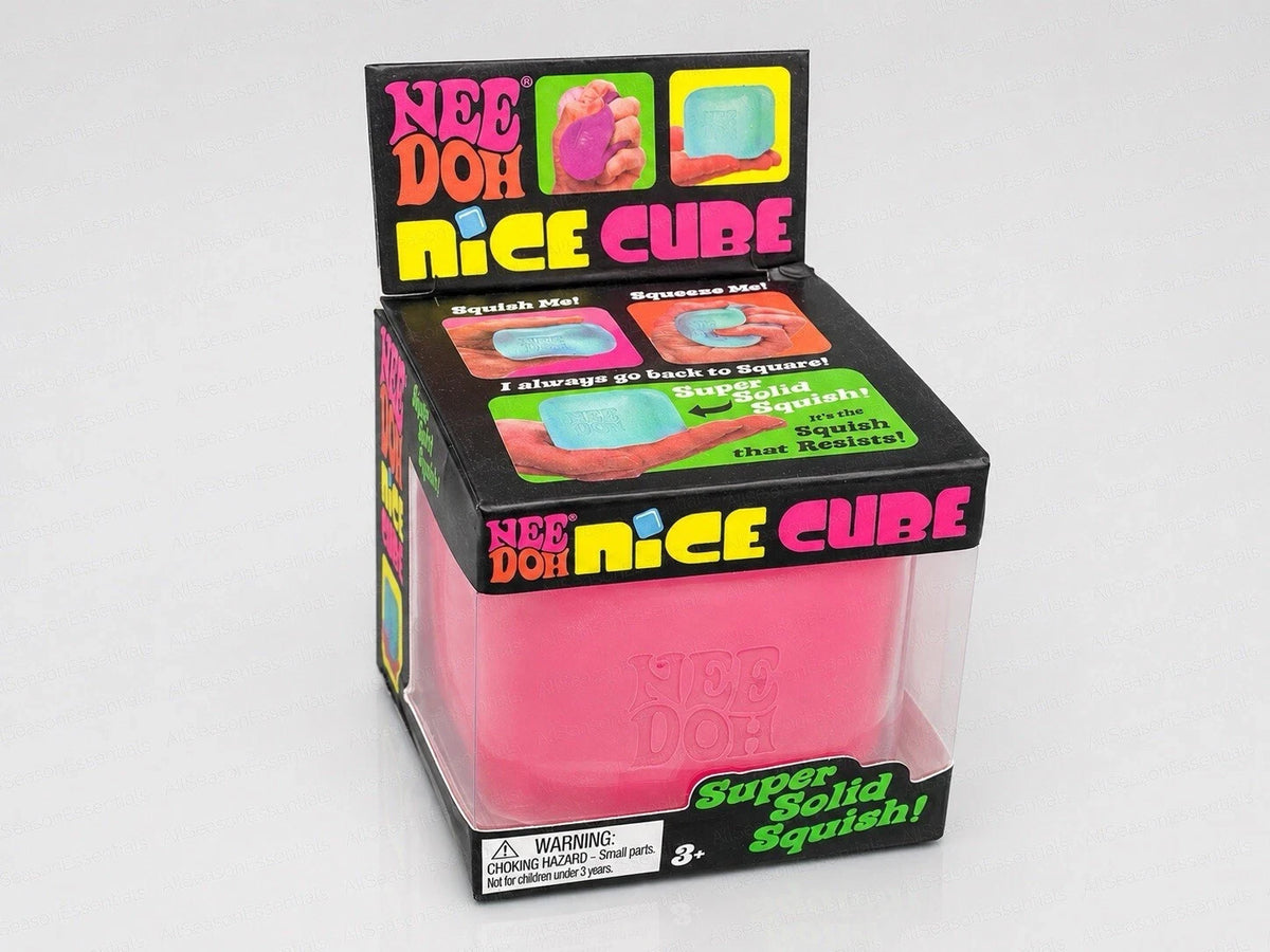 Nee Doh Fidget Toy Nice Cube Super Solid Squish Pink Sensory Stress Relief New