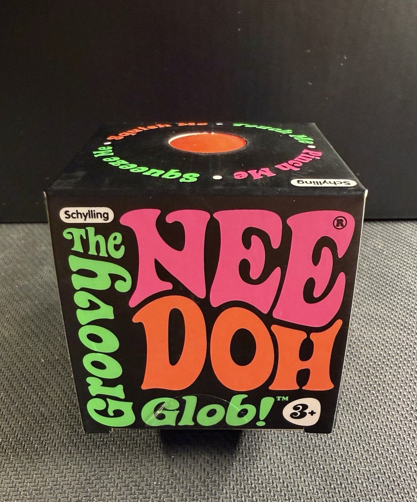 Schylling Nee Doh Groovy Glob-Orange Squeeze Ball- Authentic NeeDoh, NEW