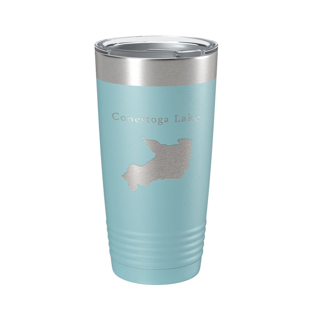 Conestoga Lake Map Tumbler Travel Mug Insulated Laser Engraved Coffee Cup Nebraska 20 oz