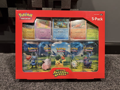 COSTCO Pokémon TCG Mega Evolution Ascended Heroes Mini Tins 5-Pack Sealed