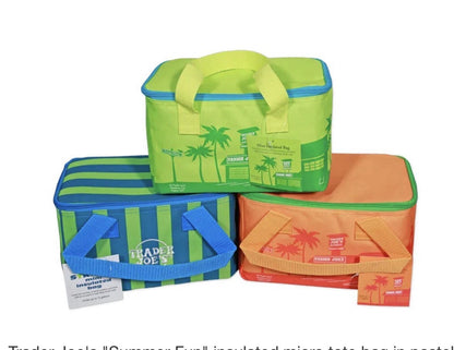 Trader Joe's New 2026 Summer Colors Mini Insulated Lunch Bag Set of 6 NWT